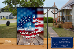 4th of July garden flag png sublimation Quote Background USA Product Image 1