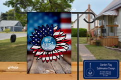 4th of July garden flag png sublimation Quote Background USA Product Image 1