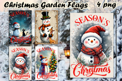 Christmas Garden Flag Welcome | Winter Snowman Garden Flag Product Image 1