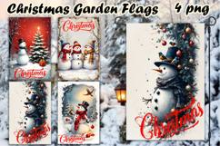 Christmas Garden Flag Welcome | Winter Snowman Garden Flag Product Image 1