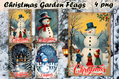 Christmas Garden Flag Welcome | Winter Snowman Garden Flag Product Image 1