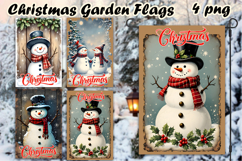 Christmas Garden Flag Welcome | Winter Snowman Garden Flag Product Image 1