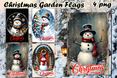 Christmas Garden Flag Welcome | Winter Snowman Garden Flag Product Image 1