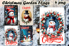 Christmas Garden Flag Welcome | Winter Snowman Garden Flag Product Image 1