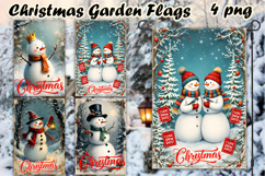 Christmas Garden Flag Welcome | Winter Snowman Garden Flag Product Image 1
