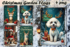 Winter Garden Flag Welcome | Winter cat Garden Flag Product Image 1