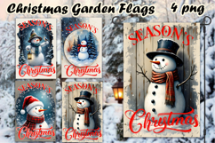 Christmas Garden Flag Welcome | Winter Snowman Garden Flag Product Image 1