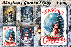 Christmas Garden Flag Welcome | Winter Snowman Garden Flag Product Image 1