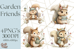 Garden Friends Clipart, Spring Animals Clip Art PNG Product Image 1