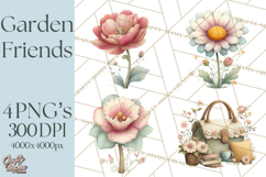 Garden Friends Clipart, Spring Animals Clip Art PNG Product Image 1