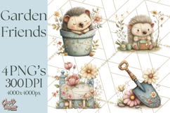 Garden Friends Clipart, Spring Animals Clip Art PNG Product Image 1