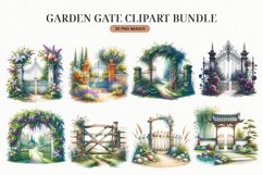 Garden Gate Clipart - 20 Whimsical Fantasy Landscapes Product Image 4