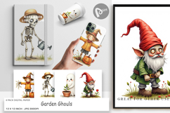 Digital Paper Watercolor Garden Ghouls Product Image 1