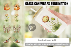 Glass Can Watercolor Garden Ghouls Product Image 1