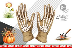 Clipart Watercolor Garden Ghouls Product Image 1