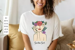 Garden Girl Spring Florals SVG T shirt Design