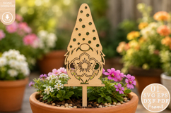 Garden Gnome Plant Marker Laser Cut SVG Product Image 1