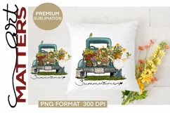 Garden Gnome Vintage Truck - Hand Painted - 300 DPI Product Image 2