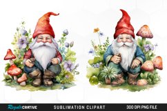 Garden Gnome Watercolor Clipart Product Image 1