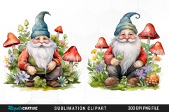 Garden Gnome Watercolor Clipart Product Image 1