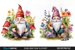 Garden Gnome Watercolor Clipart Product Image 1