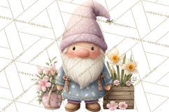 Easter Garden Gnomes, Cute Mini World Spring Clipart Png Product Image 3