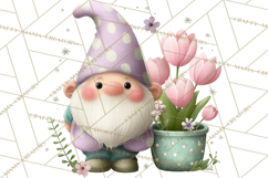 Easter Garden Gnomes, Cute Mini World Spring Clipart Png Product Image 4