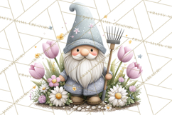 Easter Garden Gnomes, Cute Mini World Spring Clipart Png Product Image 4
