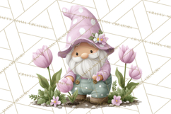 Easter Garden Gnomes, Cute Mini World Spring Clipart Png Product Image 2