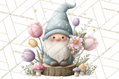 Easter Garden Gnomes, Cute Mini World Spring Clipart Png Product Image 3
