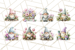 Easter Garden Gnomes, Cute Mini World Spring Clipart Png Product Image 2