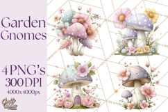 Easter Garden Gnomes, Cute Mini World Spring Clipart Png Product Image 1