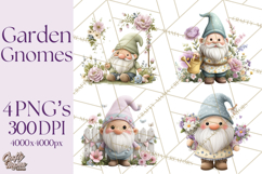 Easter Garden Gnomes, Cute Mini World Spring Clipart Png Product Image 1