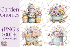 Easter Garden Gnomes, Cute Mini World Spring Clipart Png Product Image 1
