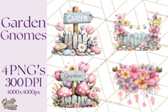 Easter Garden Gnomes, Cute Mini World Spring Clipart Png Product Image 1