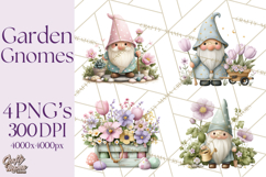 Easter Garden Gnomes, Cute Mini World Spring Clipart Png Product Image 1