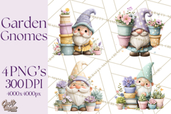 Easter Garden Gnomes, Cute Mini World Spring Clipart Png Product Image 1