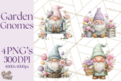 Easter Garden Gnomes, Cute Mini World Spring Clipart Png Product Image 1