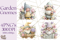 Easter Garden Gnomes, Cute Mini World Spring Clipart Png Product Image 1