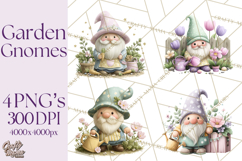 Easter Garden Gnomes, Cute Mini World Spring Clipart Png Product Image 1