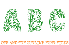 Garden Leaf Font Spring Floral Vine Lettering ABC OTF Type Product Image 3