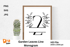 Garden Leaves Line Monogram Product Image 1