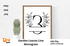 Garden Leaves Line Monogram Product Image 1