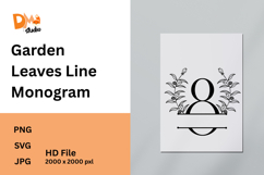 Garden Leaves Line Monogram Product Image 1