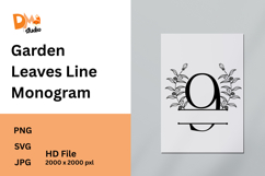 Garden Leaves Line Monogram Product Image 1