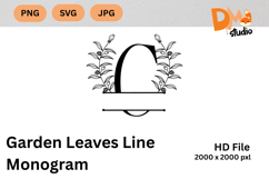 Garden Leaves Line Monogram Product Image 1