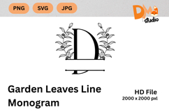 Garden Leaves Line Monogram Product Image 1