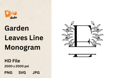 Garden Leaves Line Monogram Product Image 1