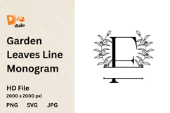 Garden Leaves Line Monogram Product Image 1