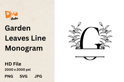 Garden Leaves Line Monogram Product Image 1